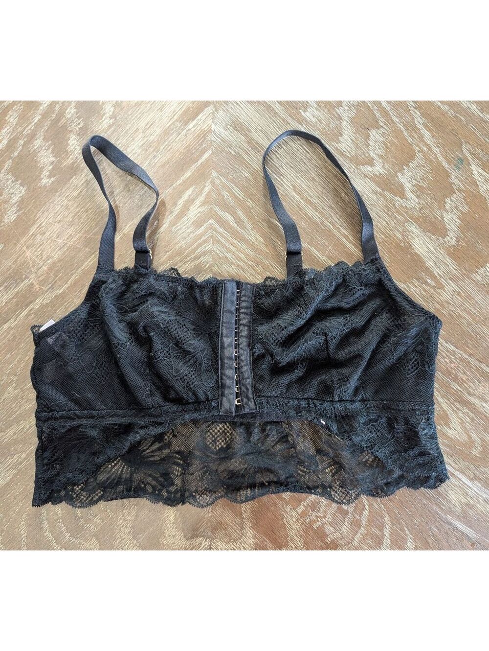 Lace Sheer Longline Bralette with Corset front closure